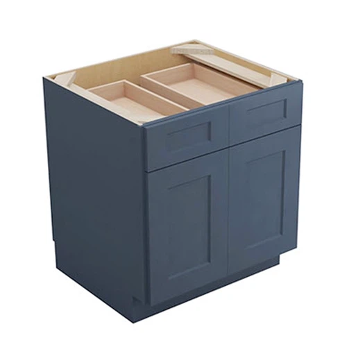 Blue Shaker 33 Double Drawer Double Door Base Cabinet Blue Shaker 33 Double Drawer Double Door Base Cabinet