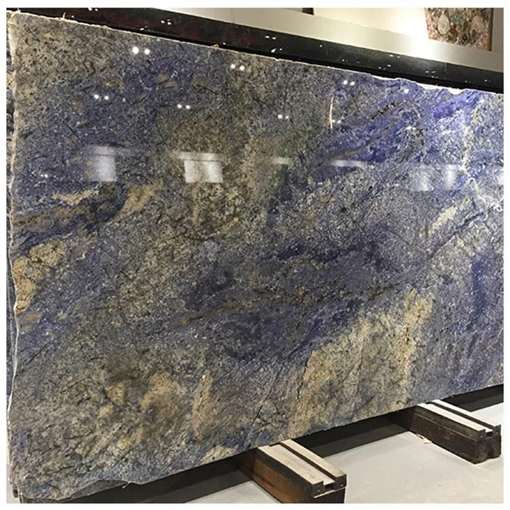 Azul Bahia Granite Slab For Wall Cladding Projects