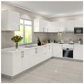 Ντουλάπια κουζίνας με λευκή λάκα High Gloss