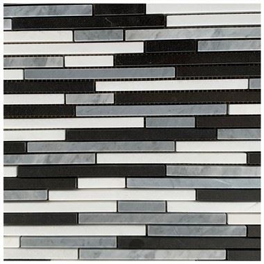 Tricolor Marble Bamboo Sticks Mosaic Tiles