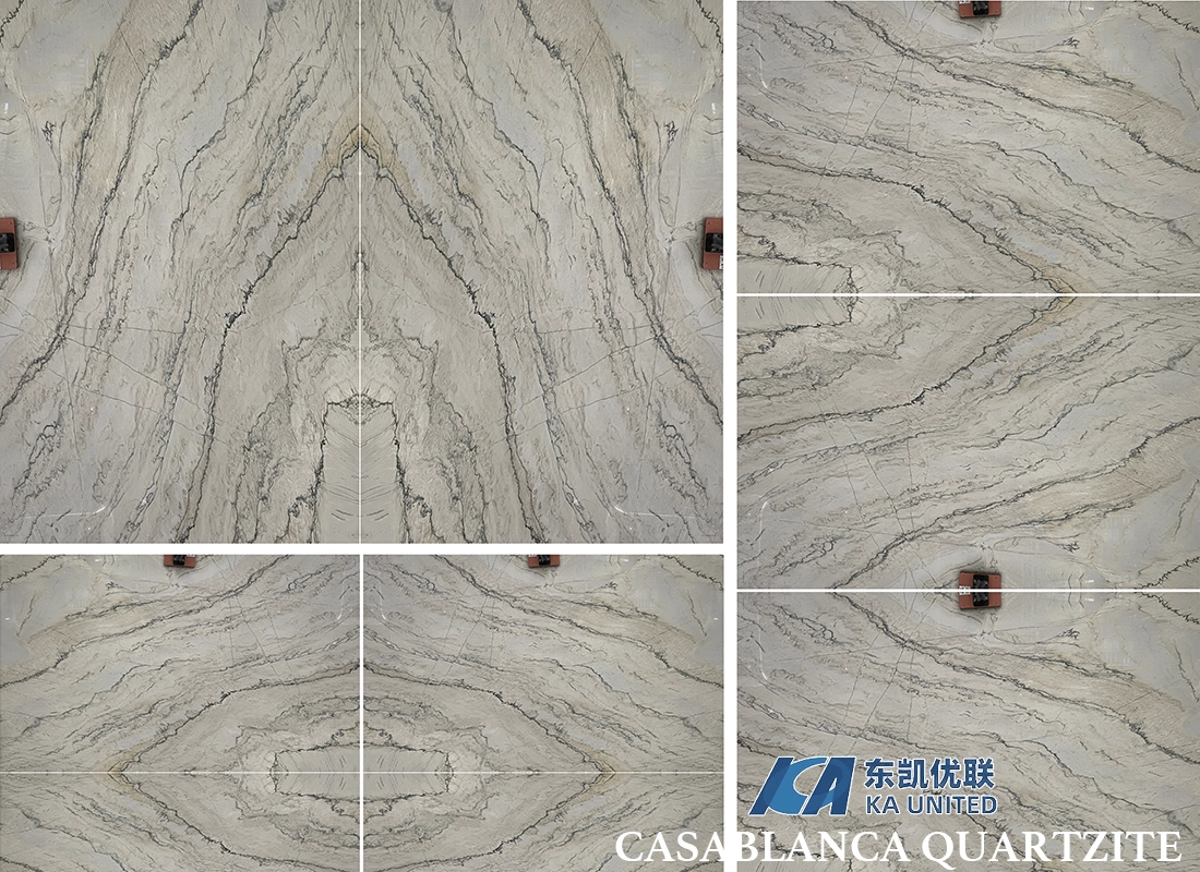 Casablanca White Quartzite Bookmatched Slabs