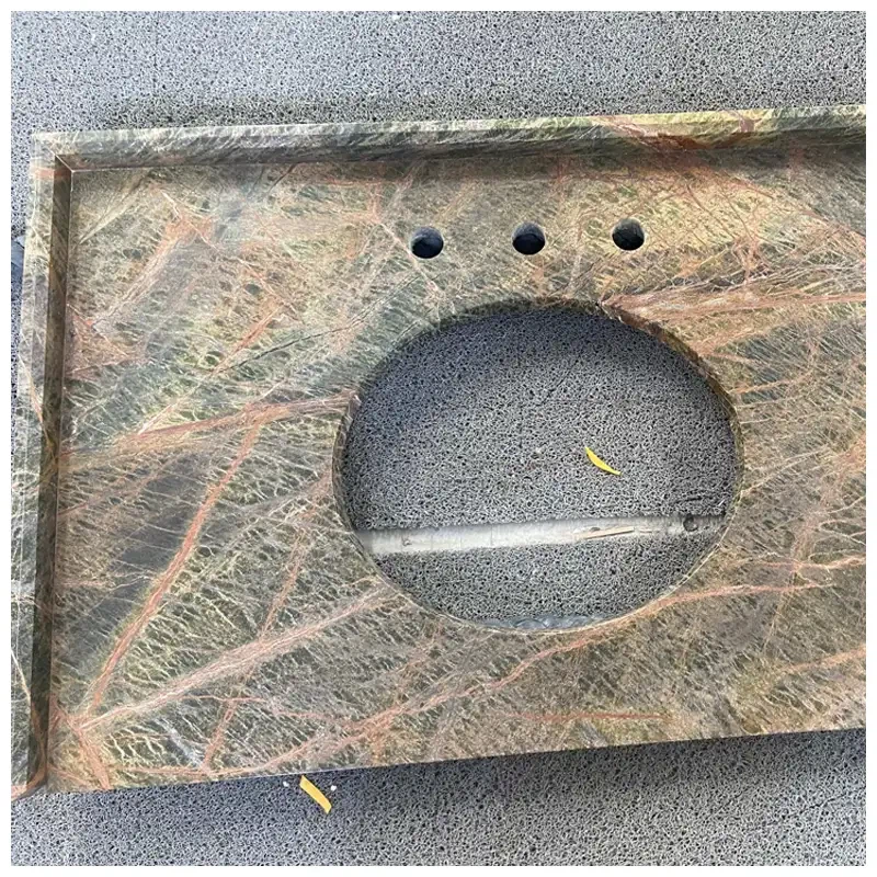 Rainforest Green Marble Oval Sink Vanity Tops