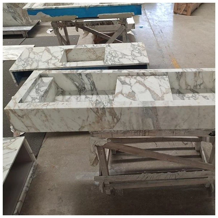 Calacatta Oro Marble Integrated Vanity Basins