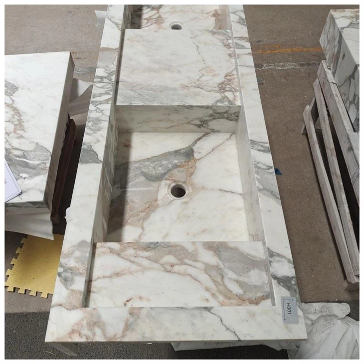 Calacatta Oro Marble Integrated Floating Basin